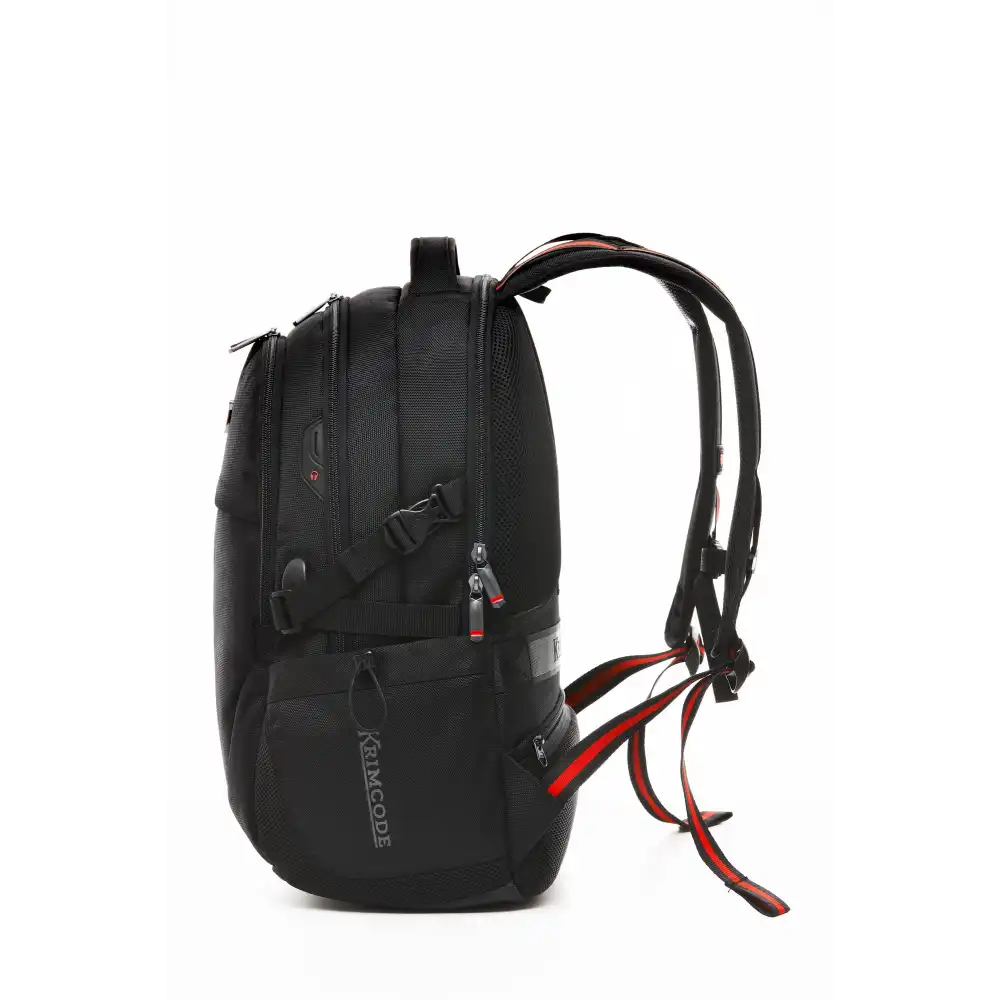 Krimcode Smart Casual Backpack Accent Straps Black - 3