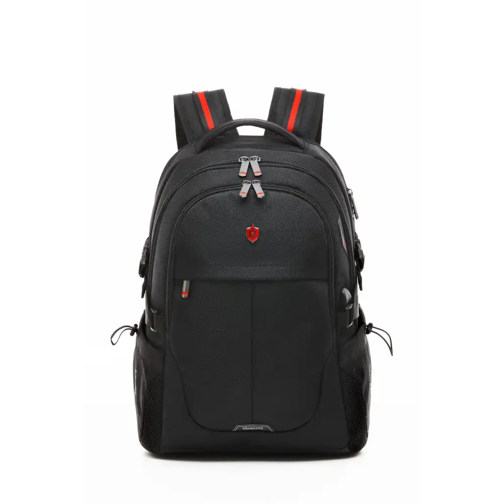 Krimcode Smart Casual Backpack Accent Straps Black - 2