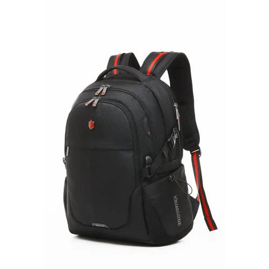 Krimcode Smart Casual Backpack Accent Straps Black - 1