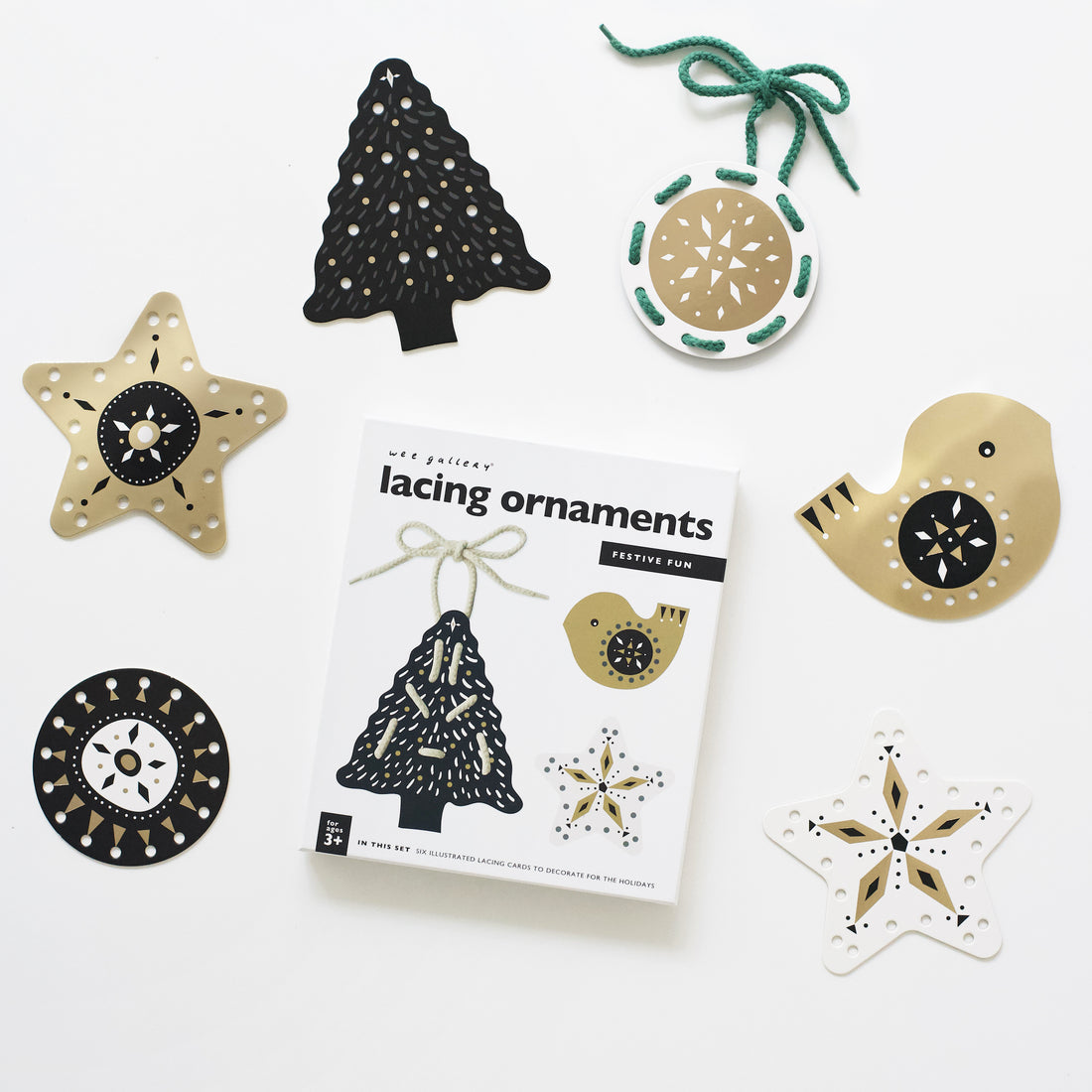 Toddler Lacing Cards - Festive Fun Lacing Ornaments