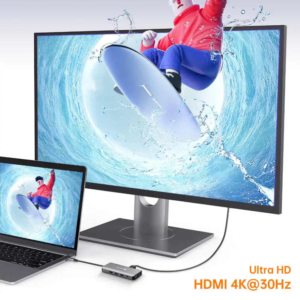 NOVOO 11 Ports USB Hub | 4K HDMI Display SD Slots USB-C - 7