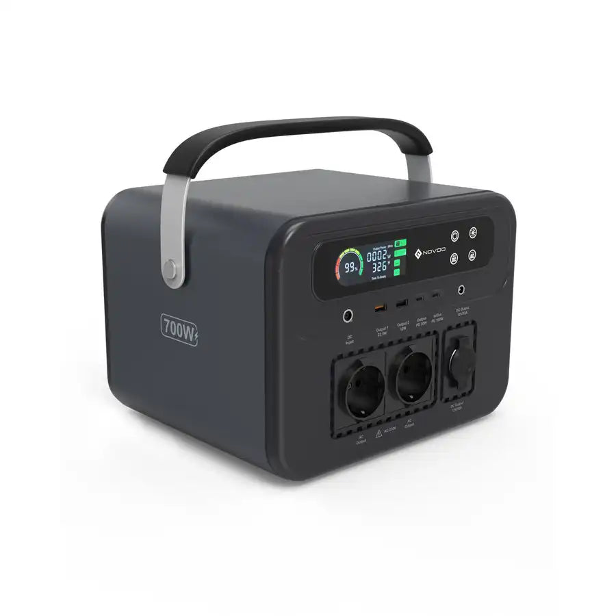 NOVOO Portable 700W AC Power Station | 666Wh/180000mAh Capacity | Dual AC Outlets | 100W PD Type-C