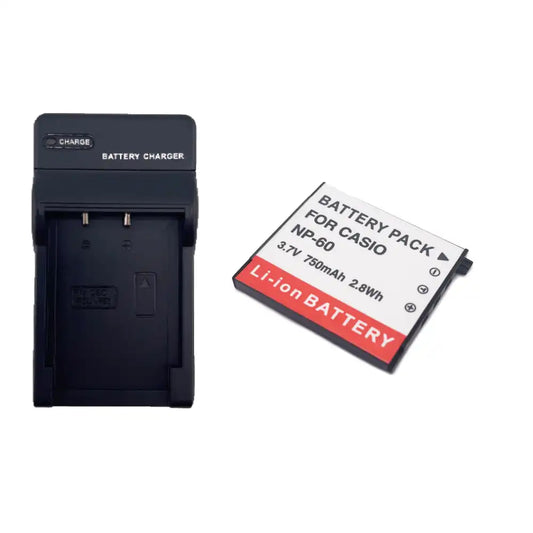 NYZE NP-60 Set | Casio | 750mAh Battery | Single Slot LED Charger - 1