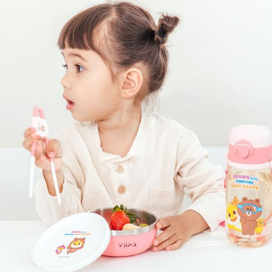 Line Friends and Pinkfong Baby Shark Antibacterial Stainless Steel Tableware Set