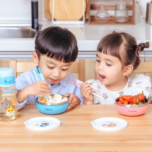 Line Friends and Pinkfong Baby Shark Antibacterial Stainless Steel Tableware Set