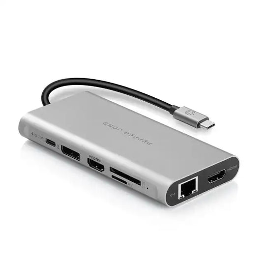 PEPPER JOBS 12-in-1 Multiport USB-C HUB / Adapter | Triple Display for Laptops PC’s & Etc. - 2