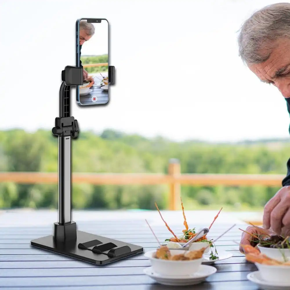 Phone Stand with Clip | Adjustable in Height & Angle | Stand Holder for two devices of various