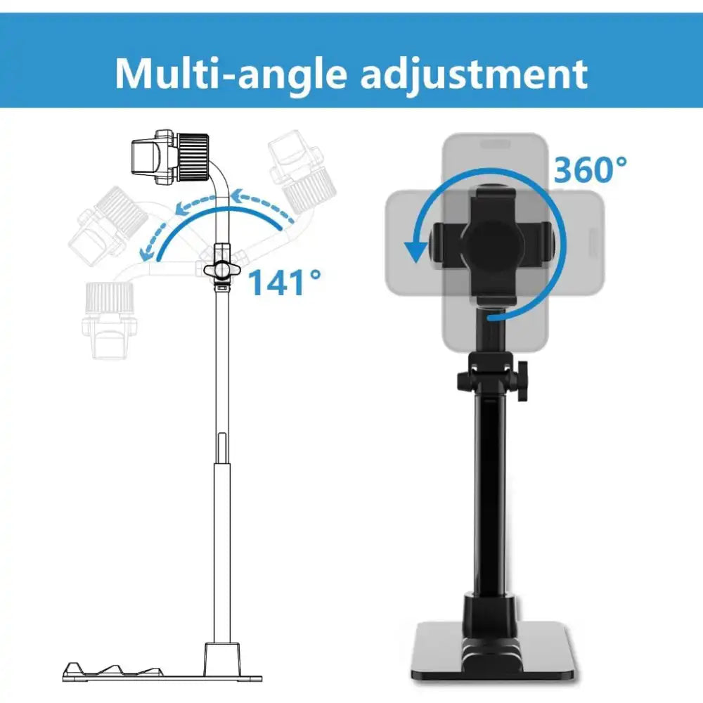 Phone Stand with Clip | Adjustable in Height & Angle | Stand Holder for two devices of various