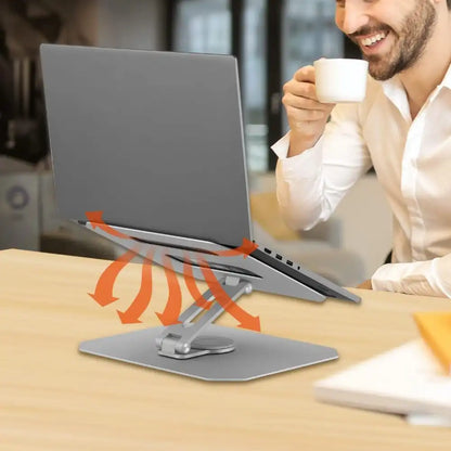 Pepper Jobs Swivel Adjustable Aluminum Stand for Laptops | 360° Rotating - 7