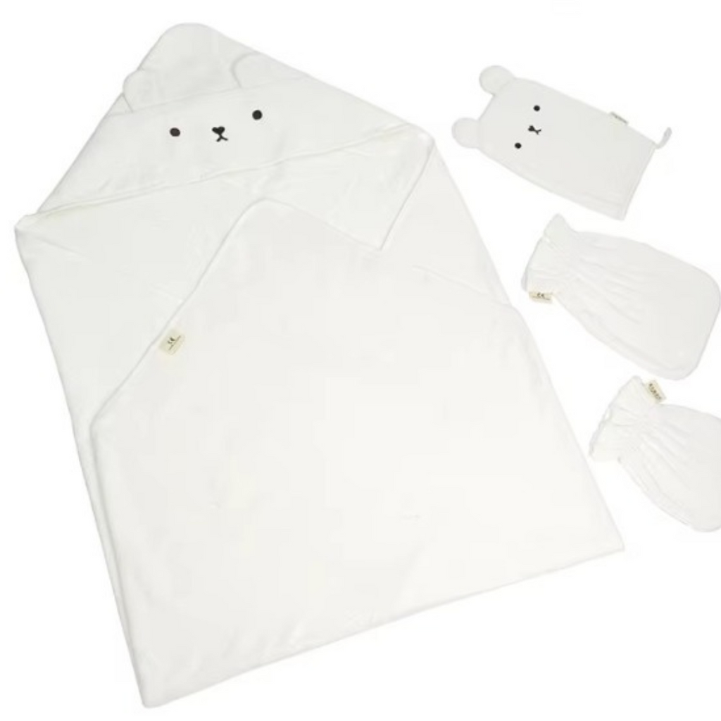 Kids Hooded Poncho Bath Towel Set of 4