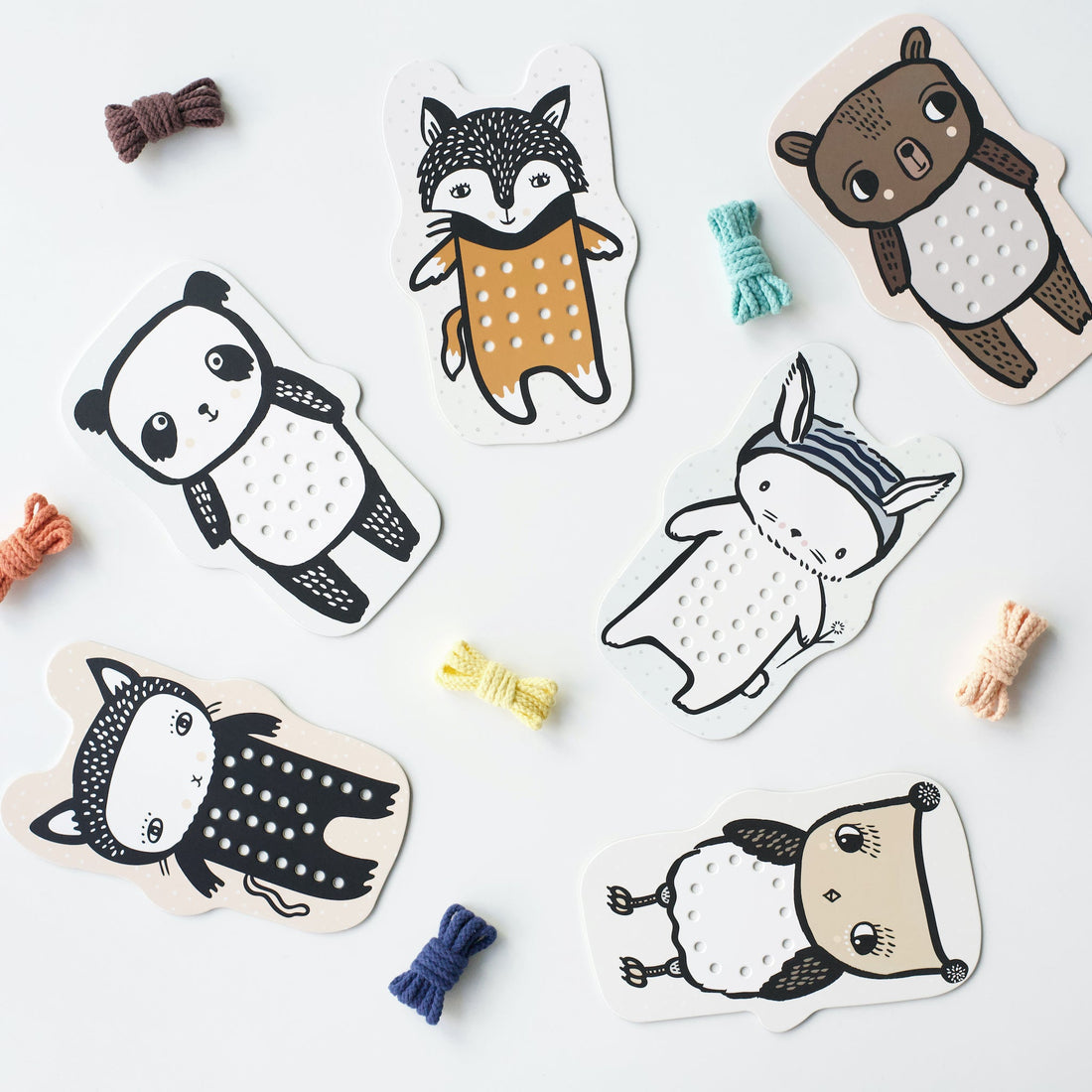 Toddler Lacing Cards - Baby Animals