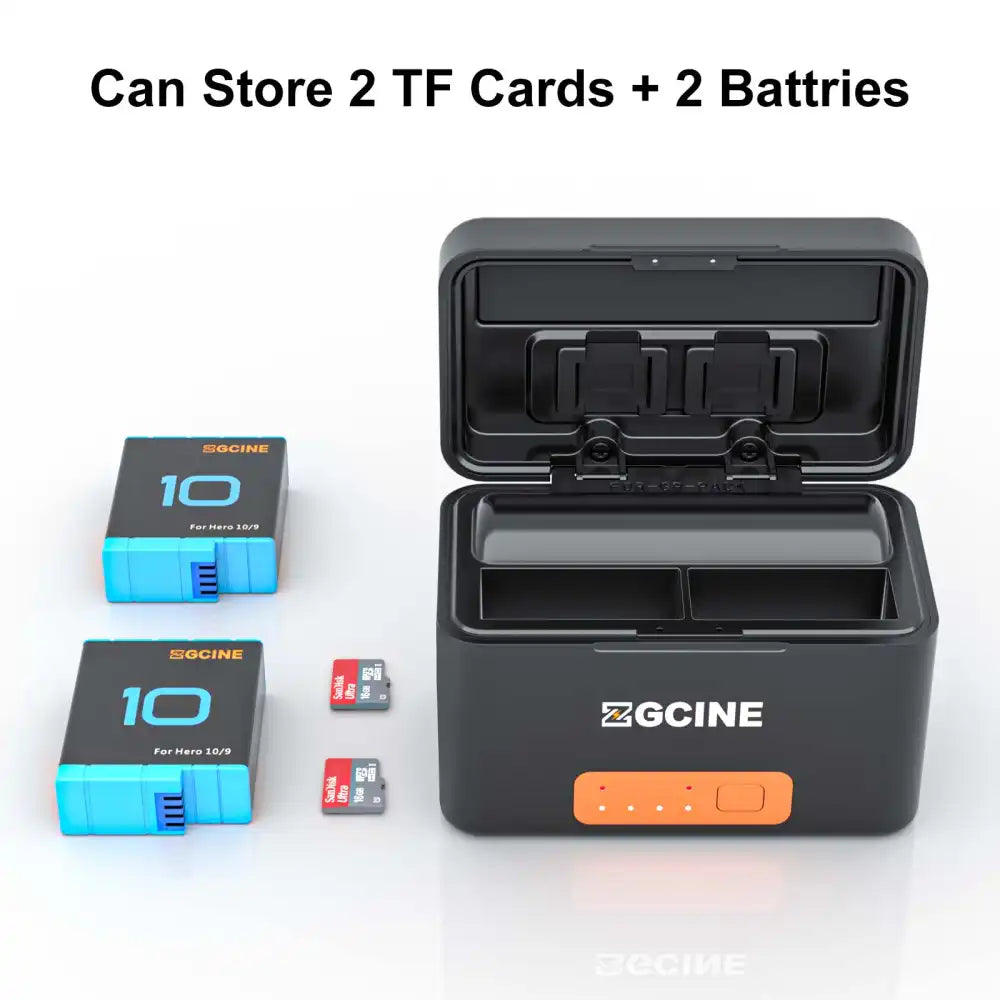 ZGCINE PS-G10 Mini Charging Case | GoPro Batteries | 2 Charging Slots - 4